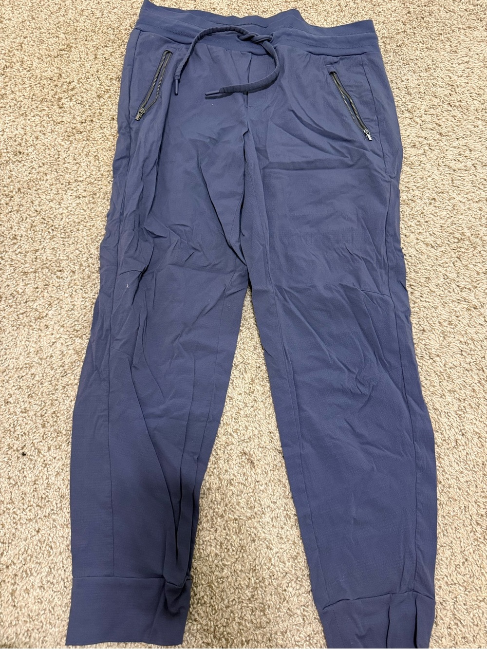 Athleta Navy Blue Track Jogger Pants with Zip Pockets